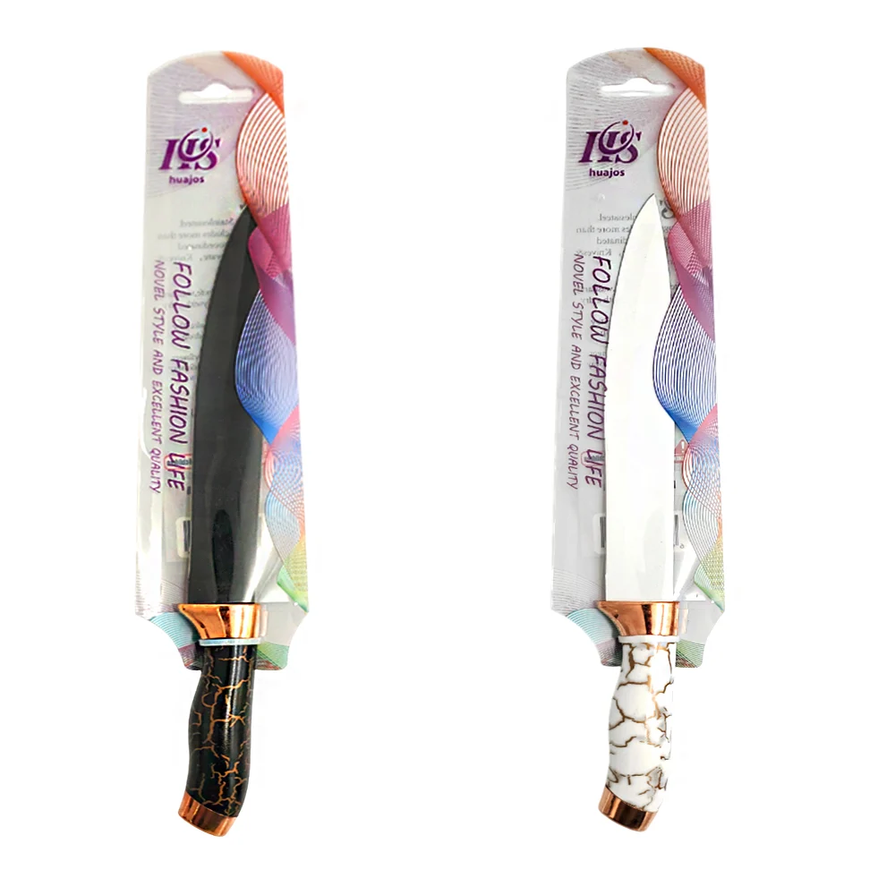 Cuchillo con mango de plástico efectos marmoleado para fruta, 30cm / huajos