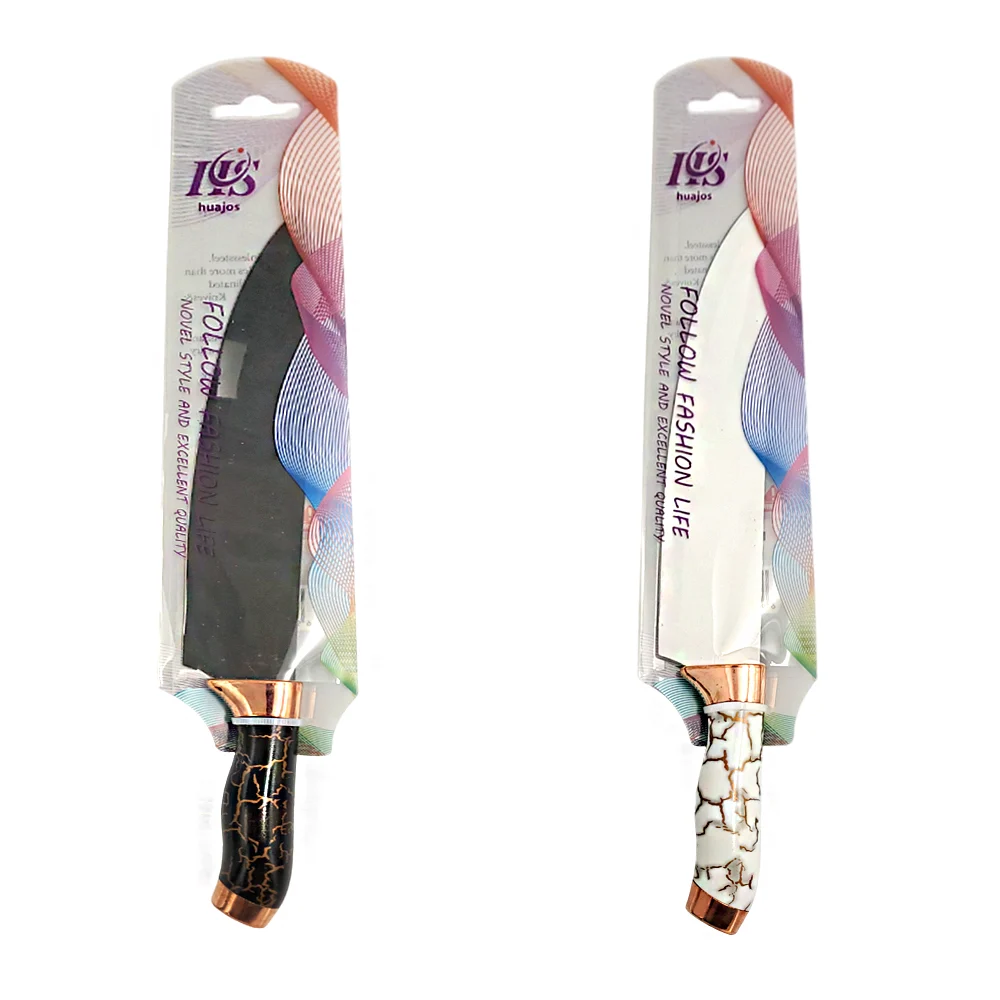 Cuchillo con mango de plástico con efecto marmoleado para fruta, 30cm / huajos