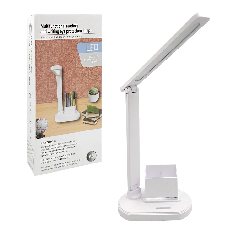 Lámpara led plegable con portalápices para escritorio, 7w, 28cm / a6 /lf-lam9023