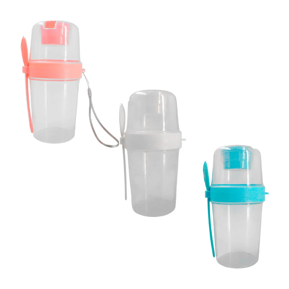 Tupper estilo taza alargada transparente, con cubierto para ensalada / lu1729
