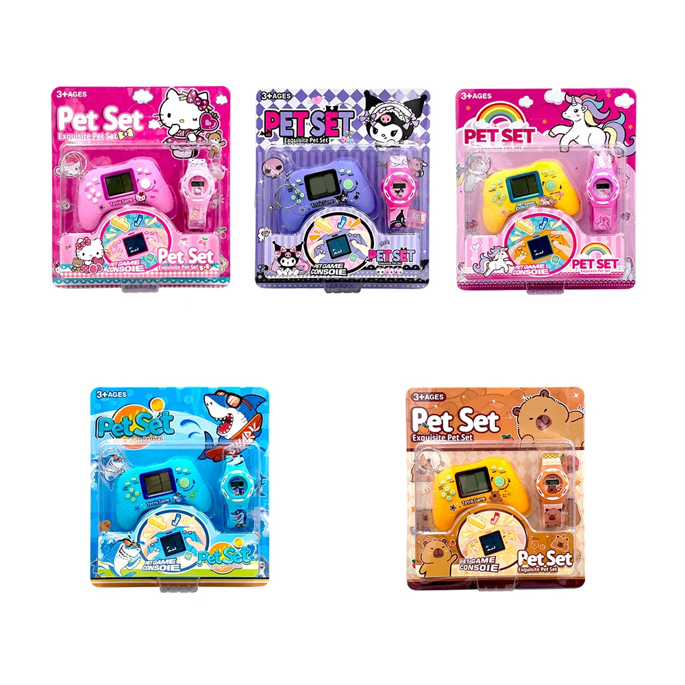 Blíster llavero de mini consola + reloj digital infantil, variedad de modelos
