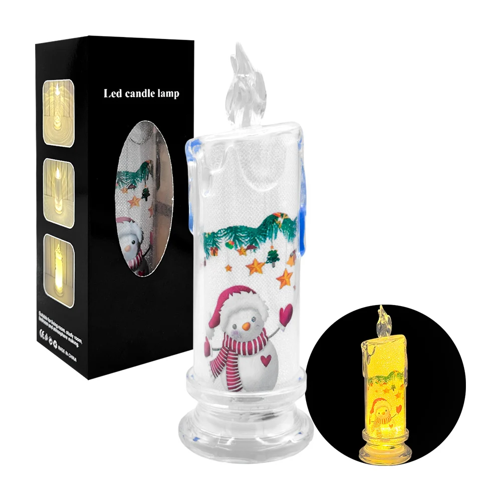 1pza Vela led traslúcida grande con diseño navideño, varios modelos / lu3264