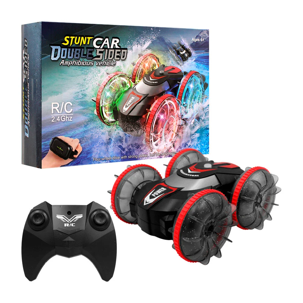 Carro de acrobacias de doble cara a control remoto + reloj de mando / amphibious