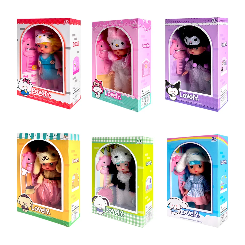 1pz Mini muñeca coleccionable con pijama de personajes animados, modelos varios