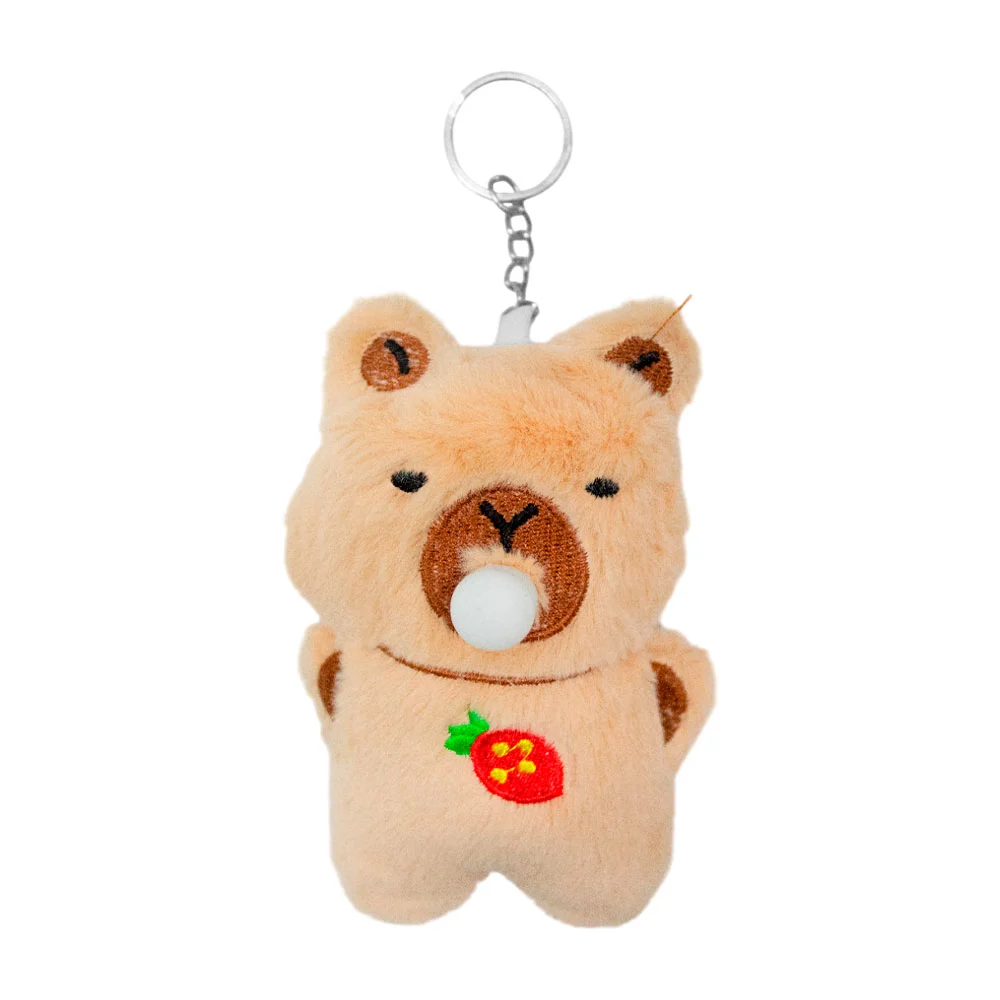 1pza Llavero pequeño con forma de capibara con globito que se infla, variedad