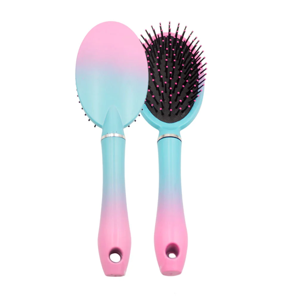 1pza Cepillo ovalado para el cabello, de plástico bicolor / lv250