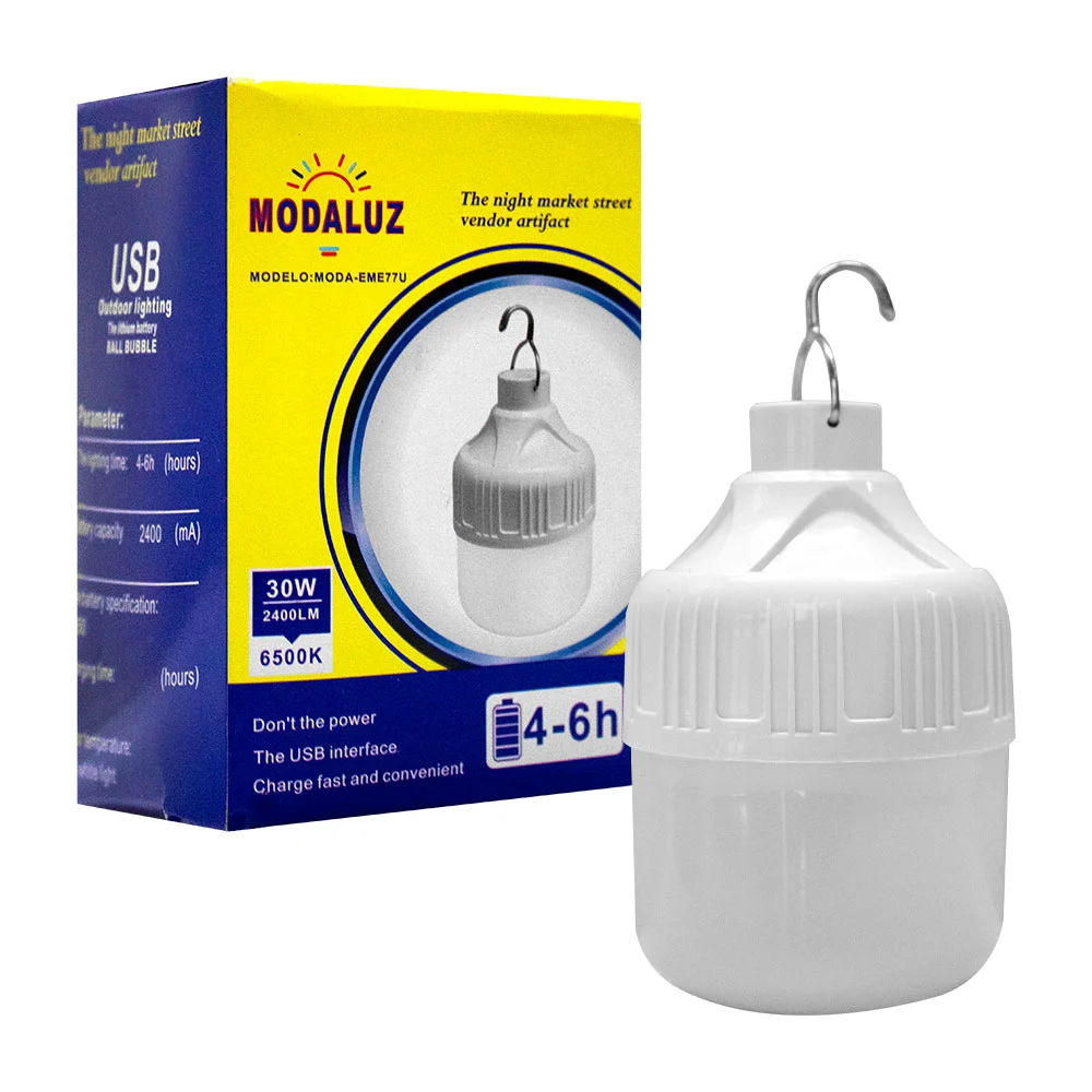 Lámpara de emergencia solar modaluz con asa colgante, 30w / moda-eme77u