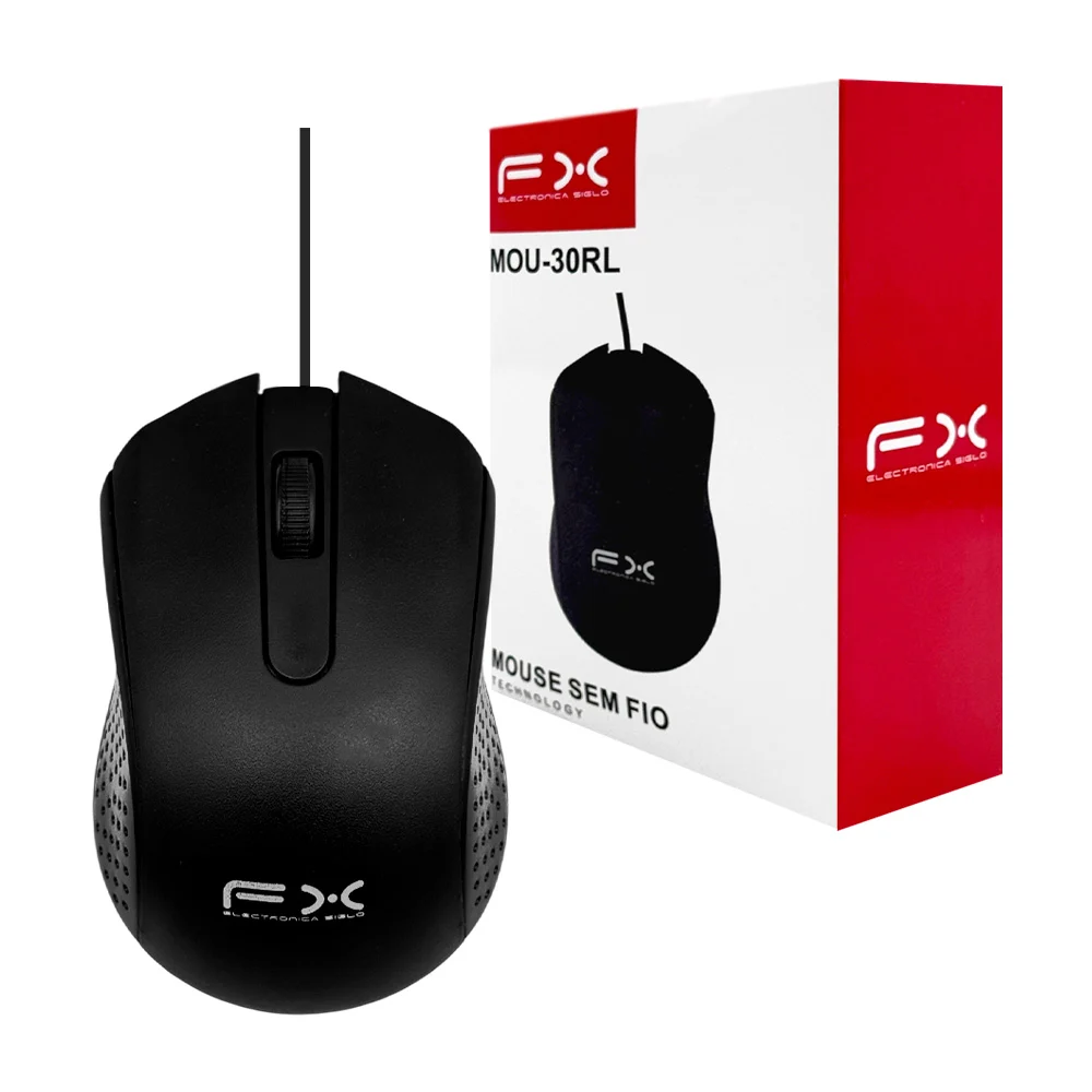 Mouse alámbrico fx chico con diseño ergonómico / mouse sem fio / mou-30rl
