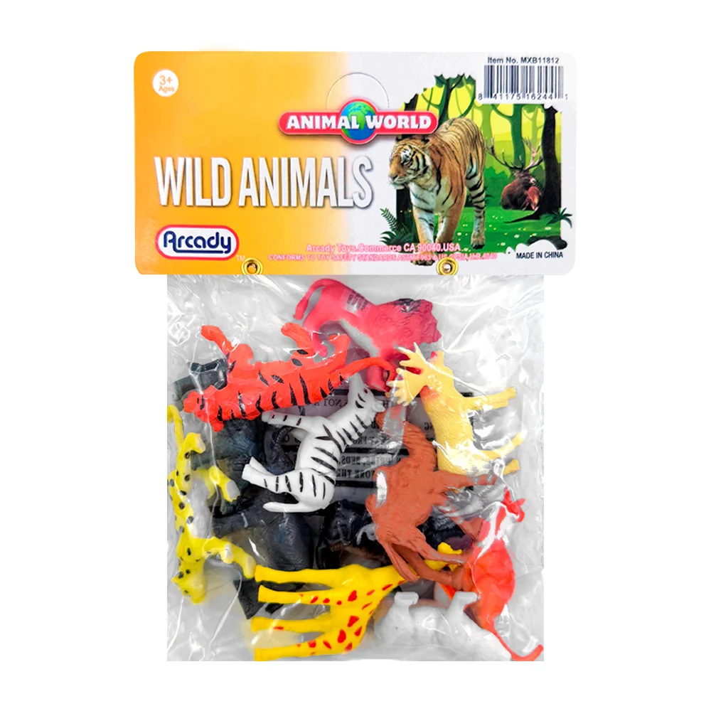 Paquete con mini animales salvajes de plástico, variedad de modelos / mxb11812