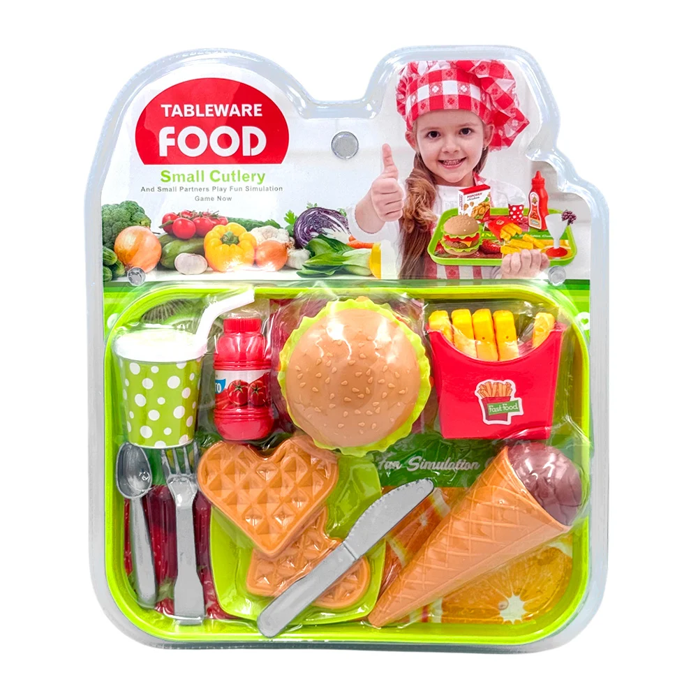 Blíster de comida rápida, hamburguesa, waffles y helado + accesorios / mxg88025