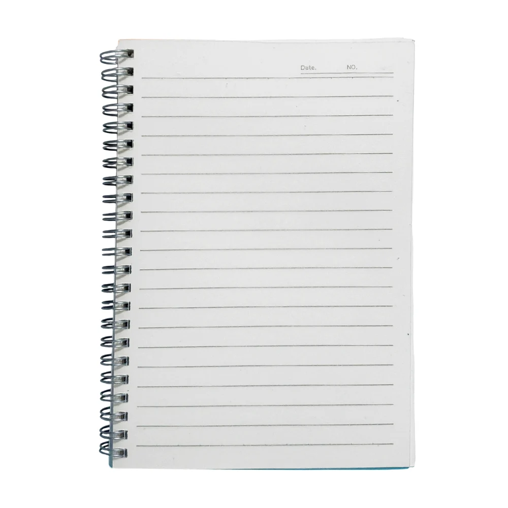 Libreta mediana de pasta transparente a5, doble espiral  y 80 hojas raya / 491422