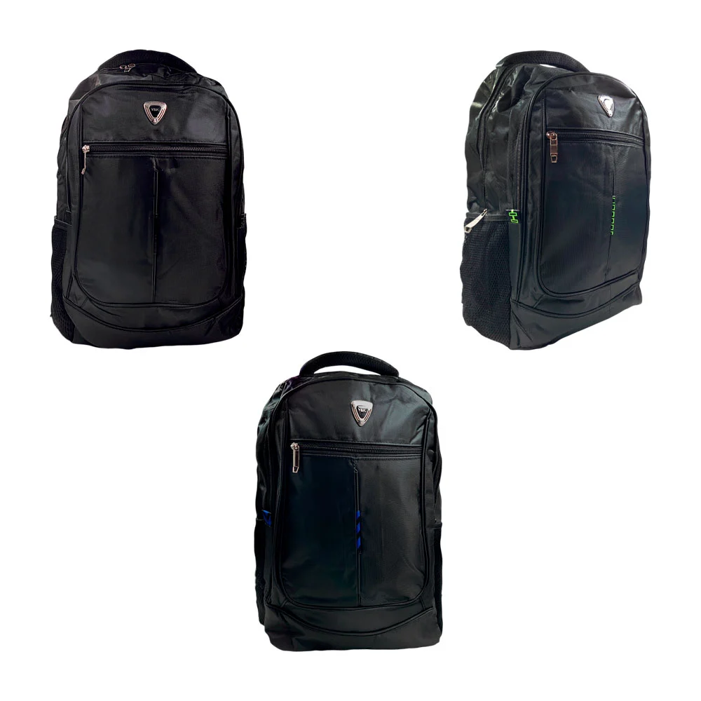 Mochila fashion con 3 compartimentos, redes laterales, color surtido / q6094-9