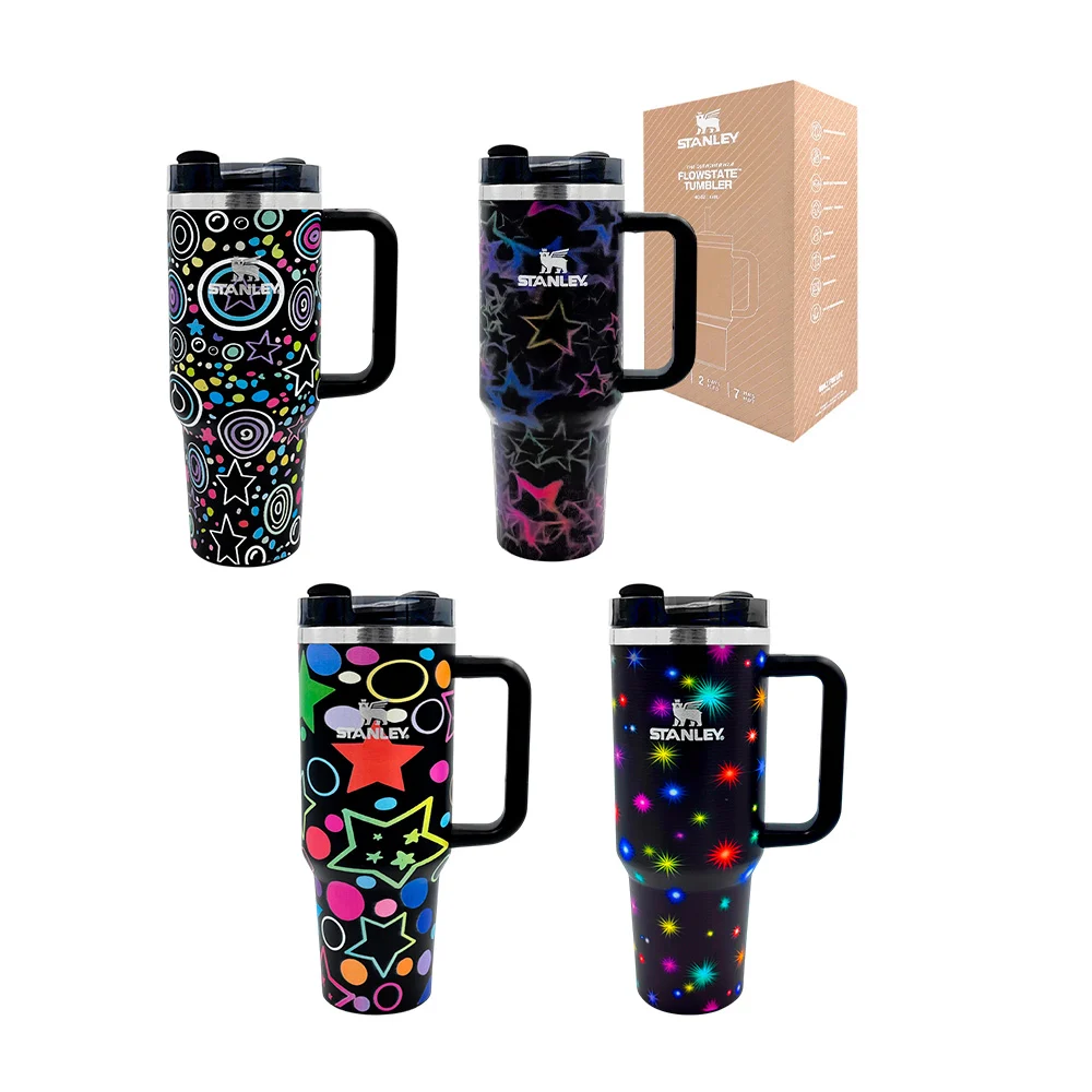 Vaso termo de 40oz - 1.18l con estampado de figuras multicolores, variedad