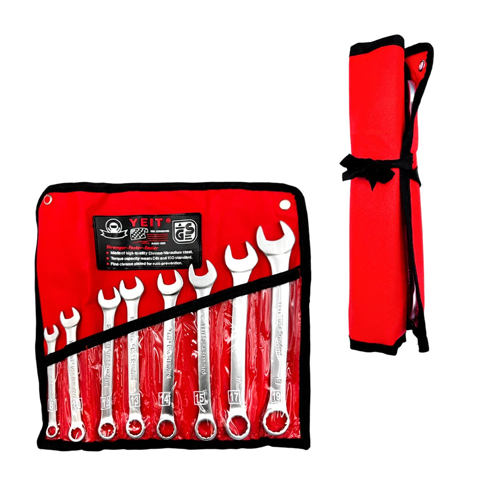 Paquete con 8 llaves combinadas con diferentes pulgadas / tl42082