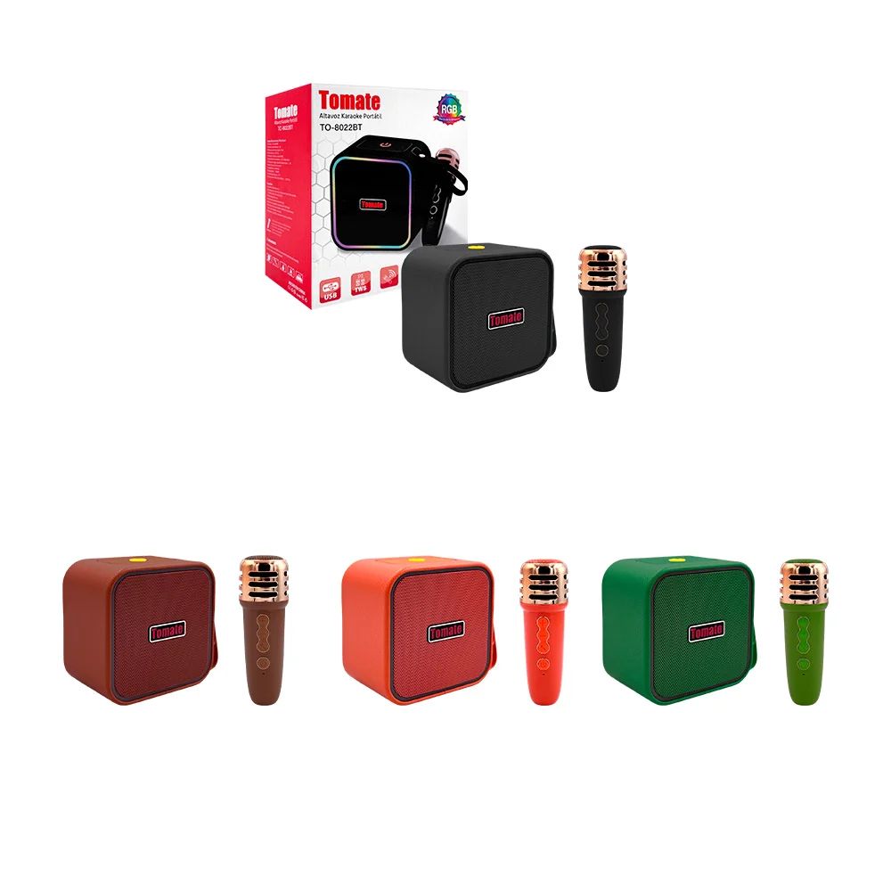 1pza Bocina inalámbrica rgb con asa colgante y micrófono pequeño, usos varios