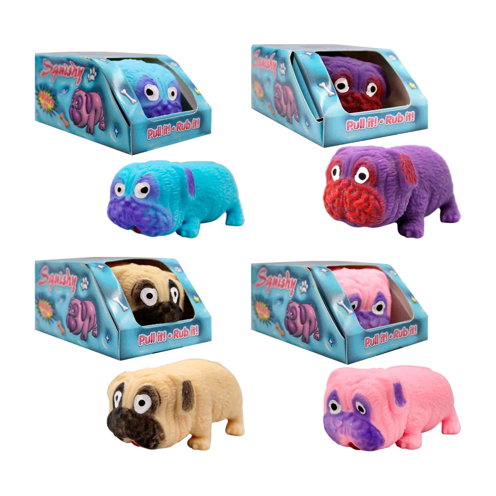 1pza Squeeze / juguete antiestrés en forma de perro, varios colores / squishy