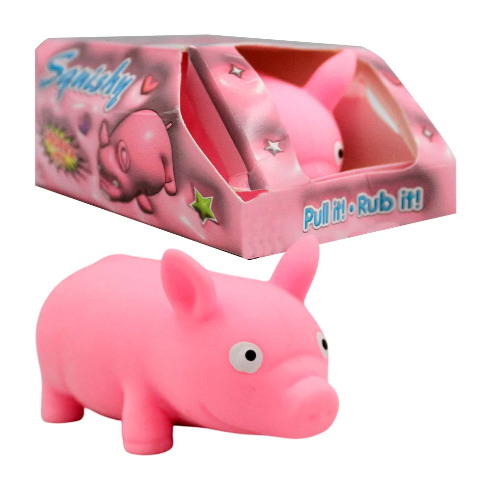 1pza Squeeze / juguete antiestrés en forma de cerdo, varios colores / squishy