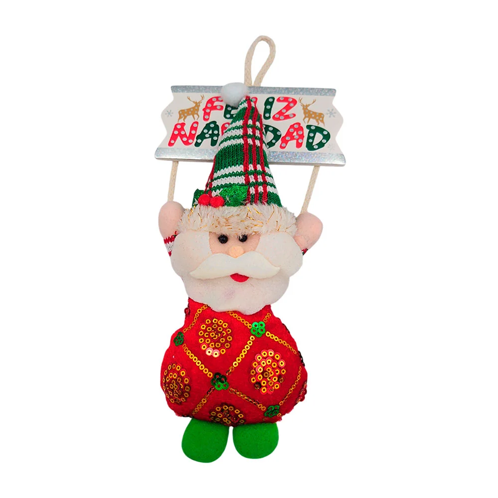 Adorno decorativo navideño colgante con letrero de feliz navidad, 30cm / y1063