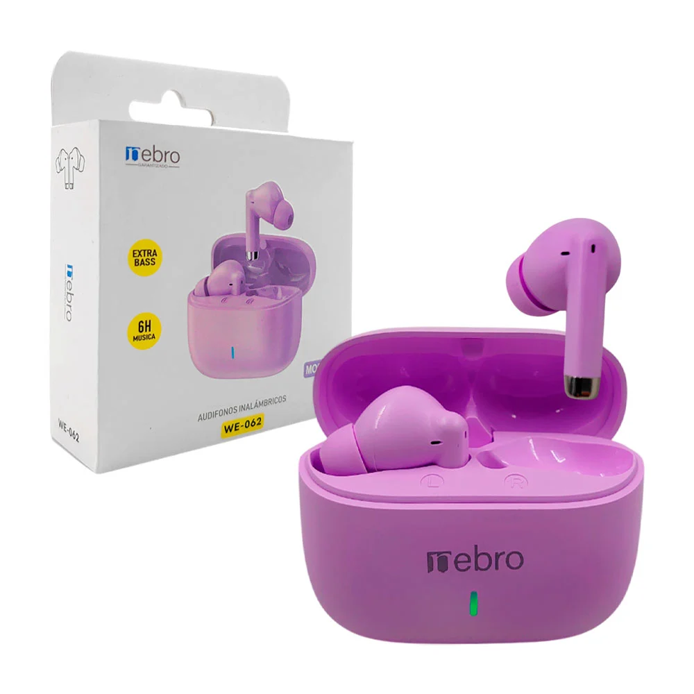 Audifonos inalámbricos nebro diseño ergonómico y compacto + estuche de carga