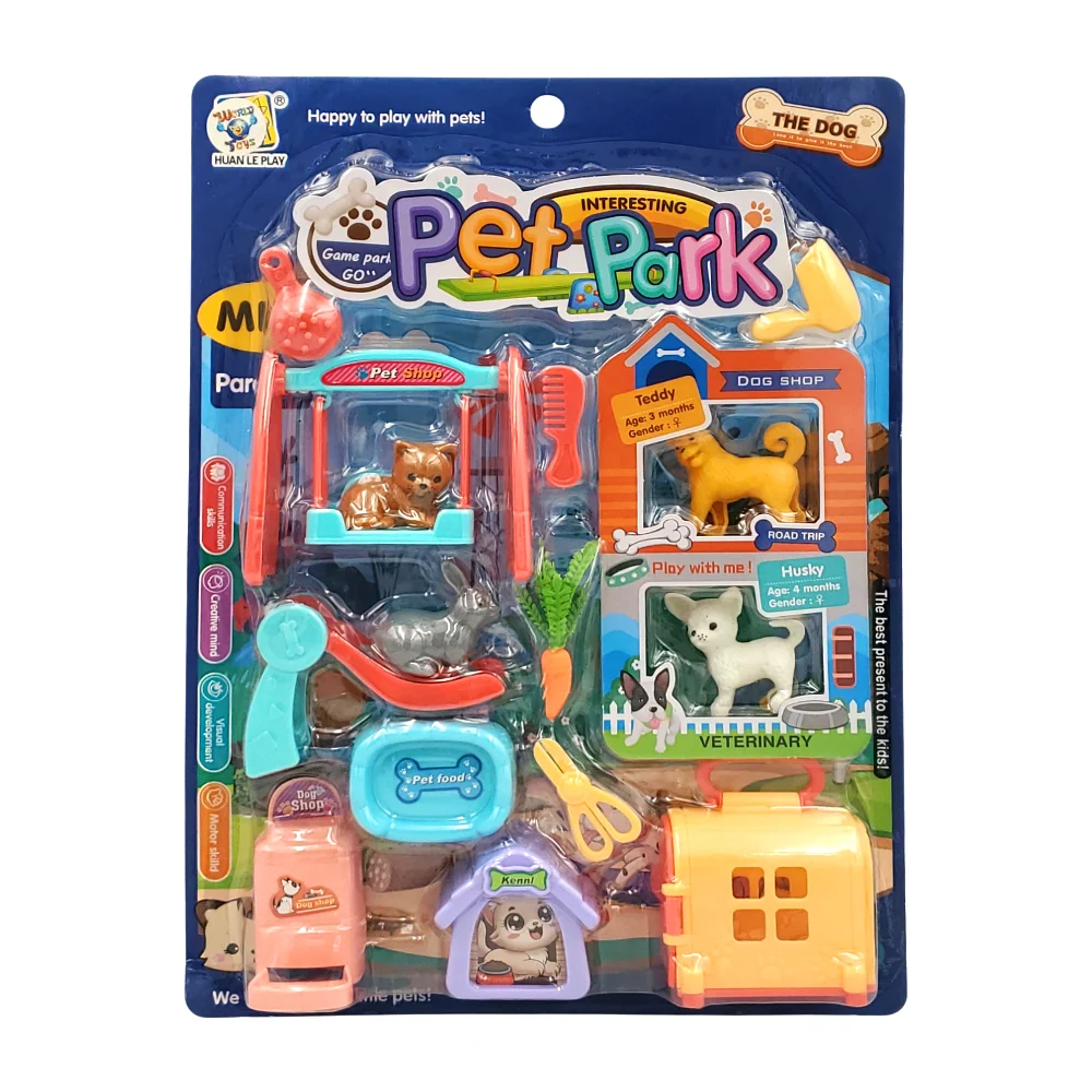 Set de mini accesorios de veterinaria + 4 mini mascotas, variedad / wt1026