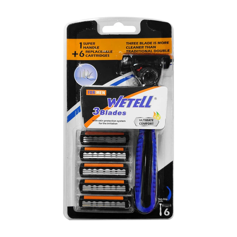Rastrillo wetell con 5 cabezales intercambiables, color surtido
