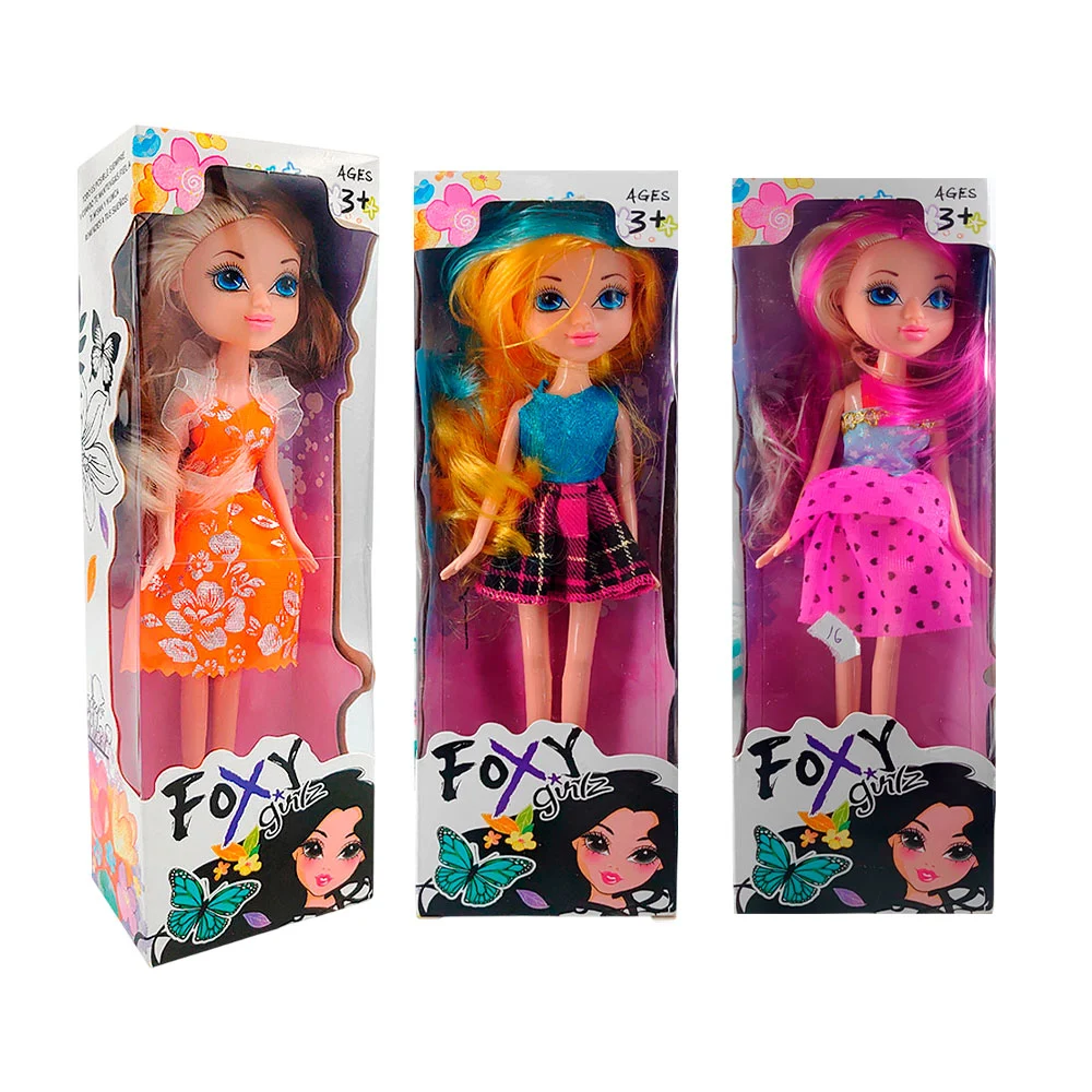 Muñeca foxy girlz de plástico con vestido a la moda, variedad de modelos