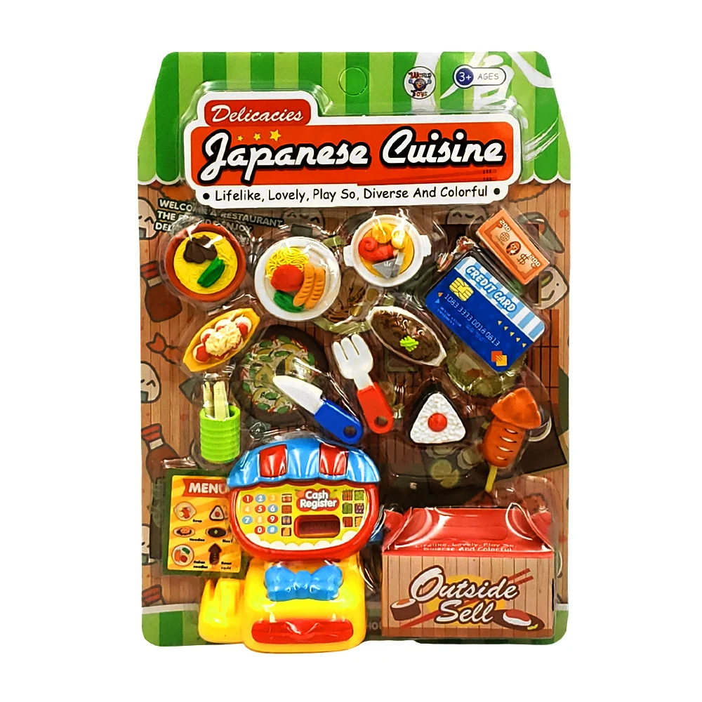 Set de juguete con accesorios de comida y mini caja registradora / wt3814