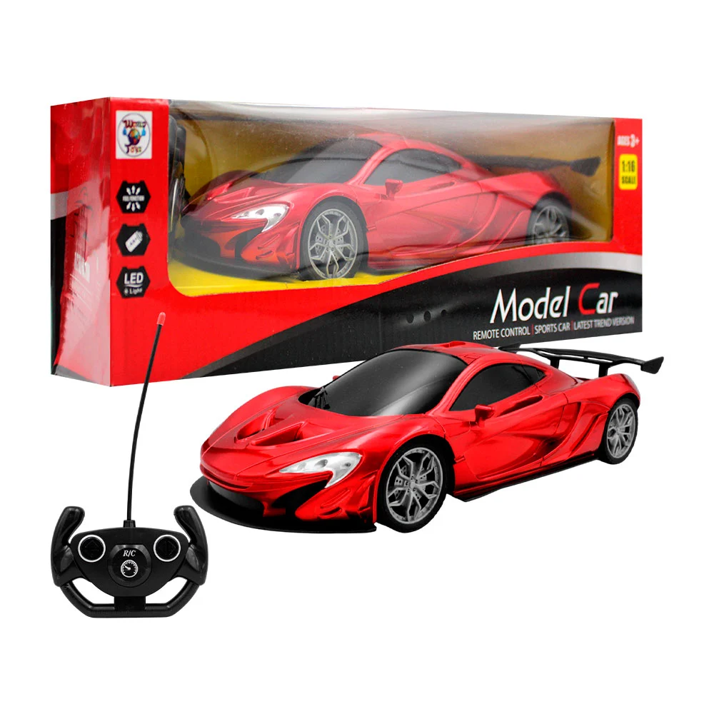 Carro deportivo eléctrico con luz led + control remoto, variedad de colores