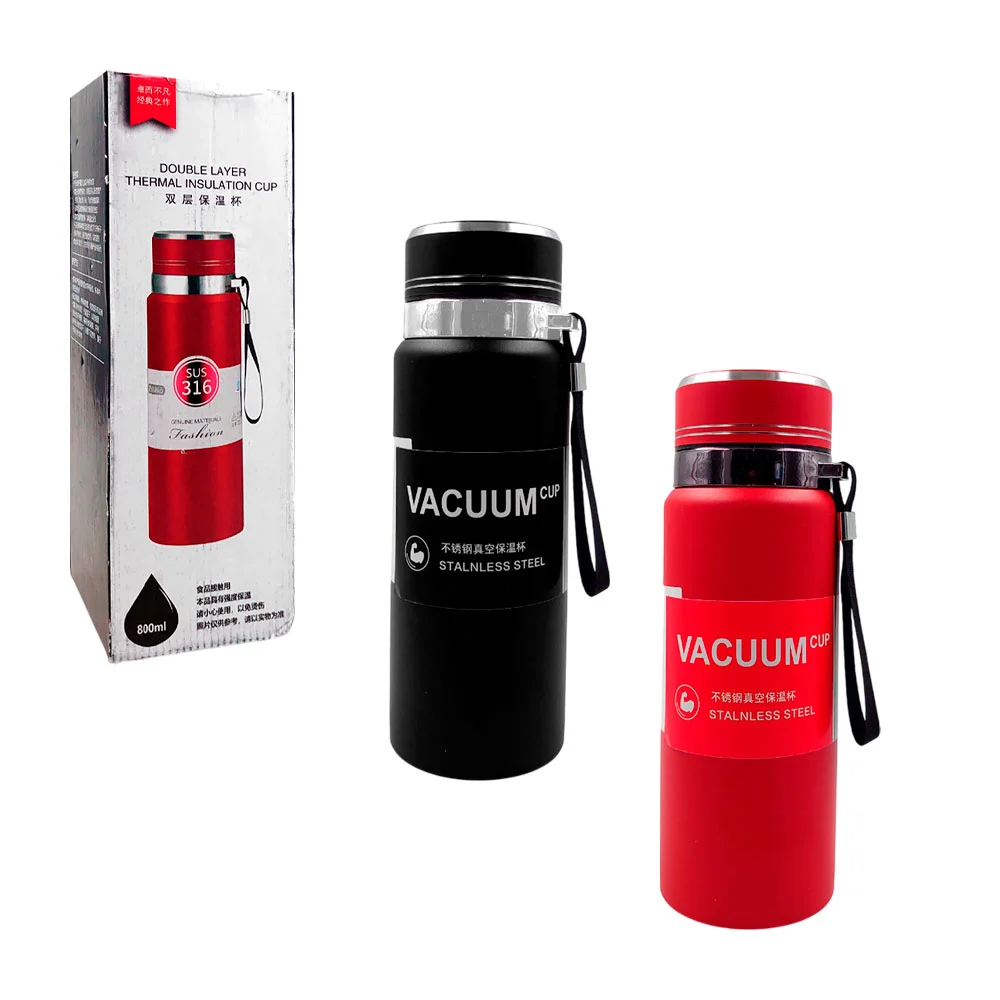 Termo liso de acero inoxidable con capacidad de 800ml, varios colores / x2064