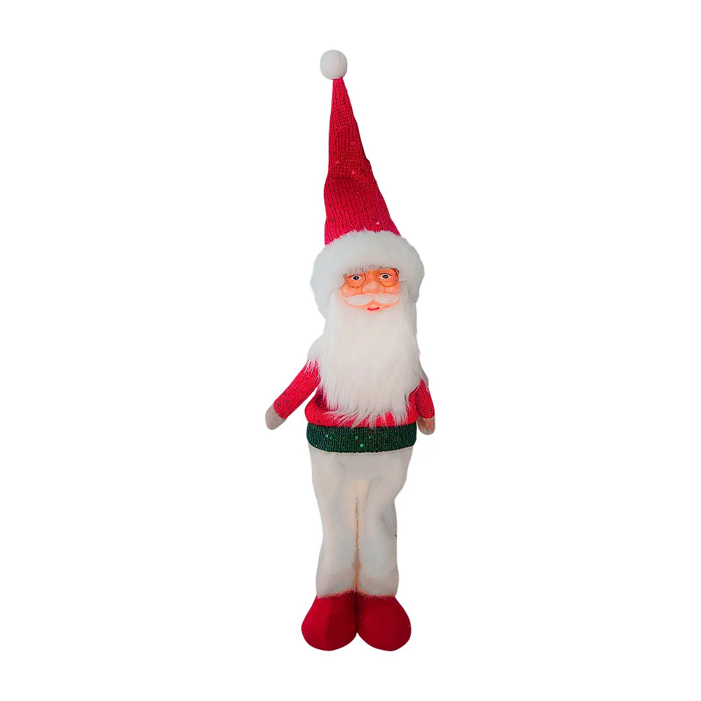 Figura decorativa de santa claus con ropa tejida y afelpado, 60cm / xp0077