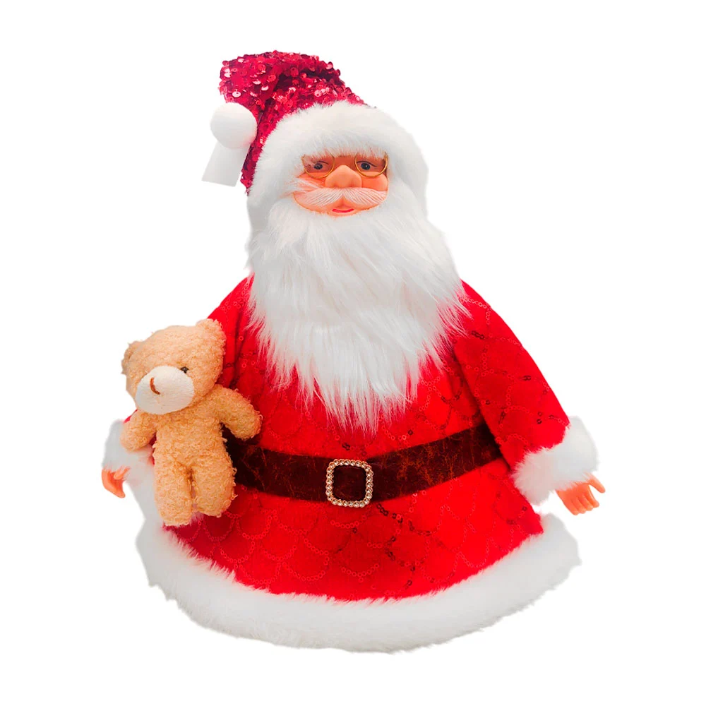 Santa claus decorativo con lentejuelas para punta del pino, 45cm / xp0090