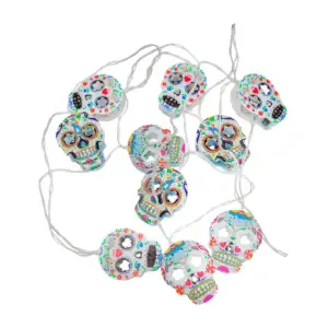 Serie - guirnalda decorativa de calaveras catrinas, 2mts / y1138