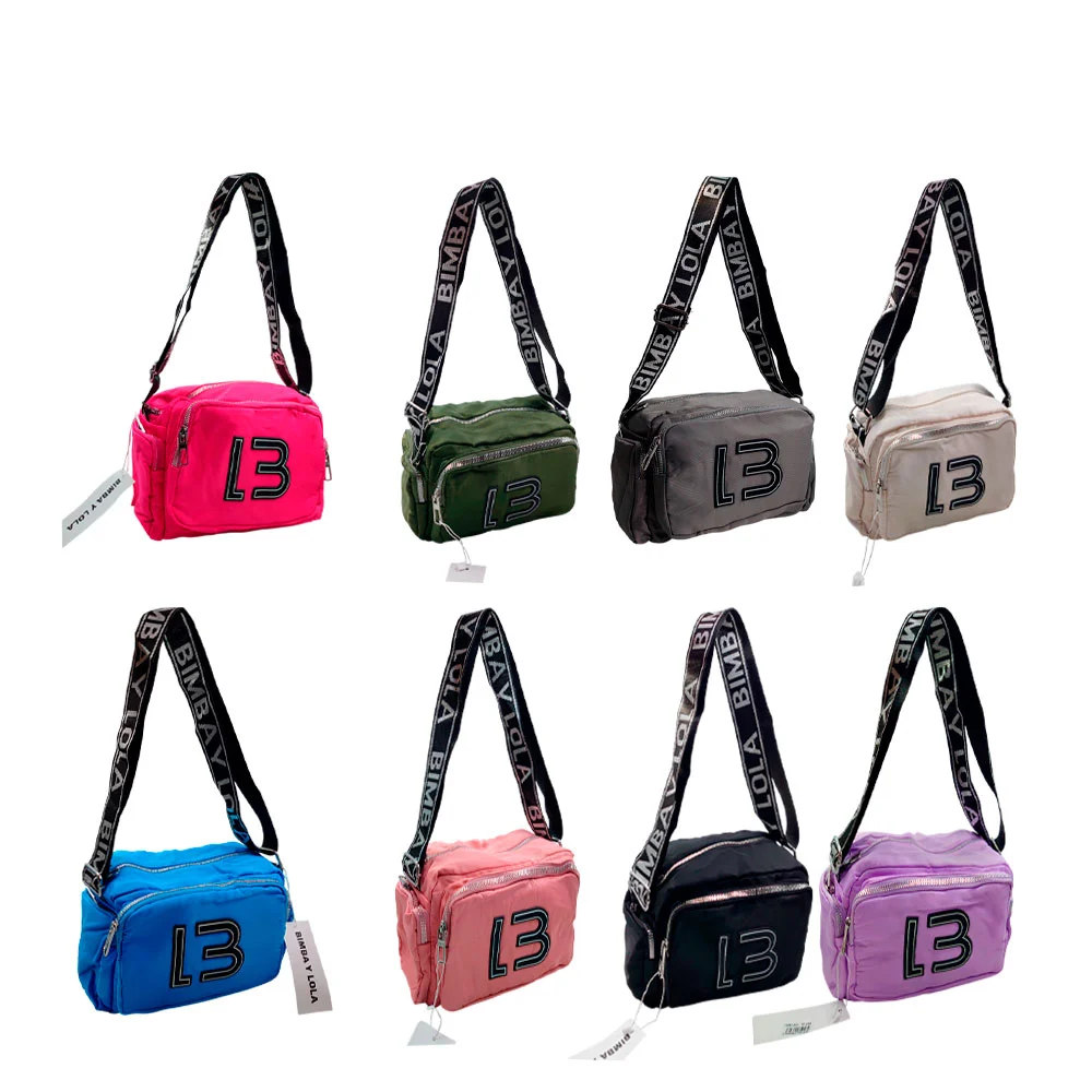 Bolsa con 4 compartimentos placa decorativa lb + asa estampada, surtido / yt-218