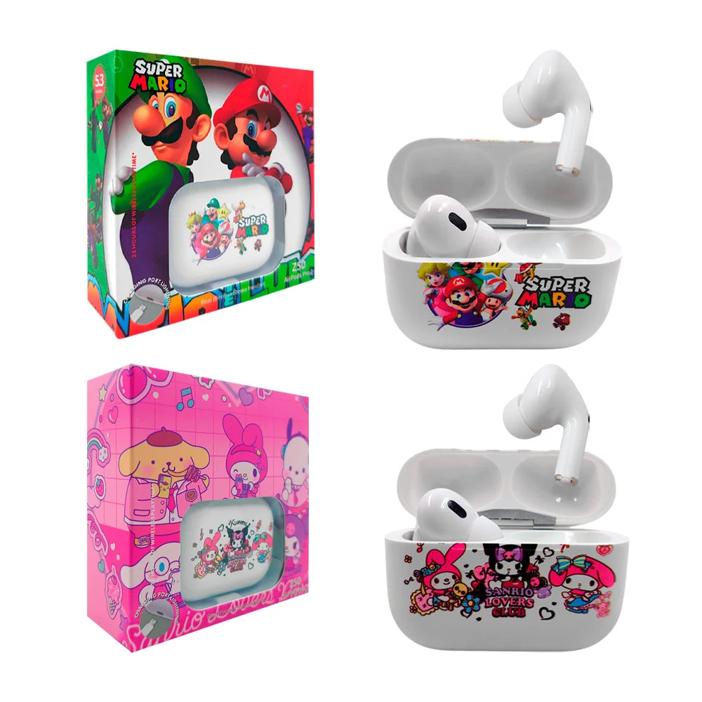Audifonos tipo airpods inalámbrico con estampado de personajes animados / zy-z50