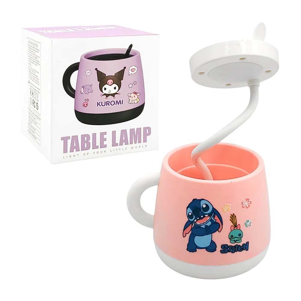 Lámpara flexible con forma de taza y estampado para escritorio / al-45