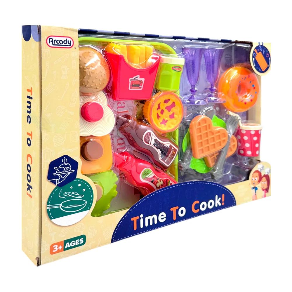 Set grande de comida rápida con hamburguesa, papas + accesorios / arz230210
