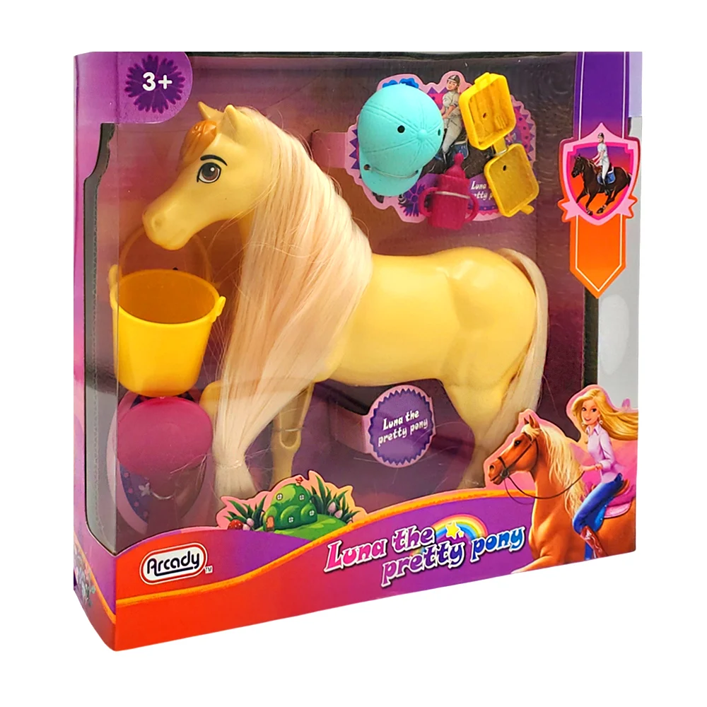Caballo luna the pretty pony de plástico con cabello + accesorios / arz9864