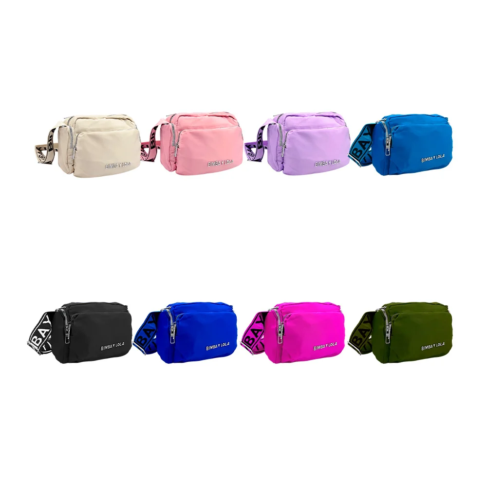 Bolsa pequeña rectangular bl con 5 compartimentos + asa estampada, color surtido