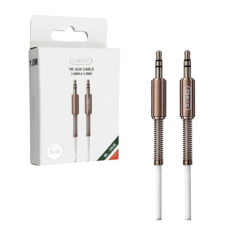 Cable byz auxiliar de 3.5mm, refuerzo en espiral metálico / bl-d628