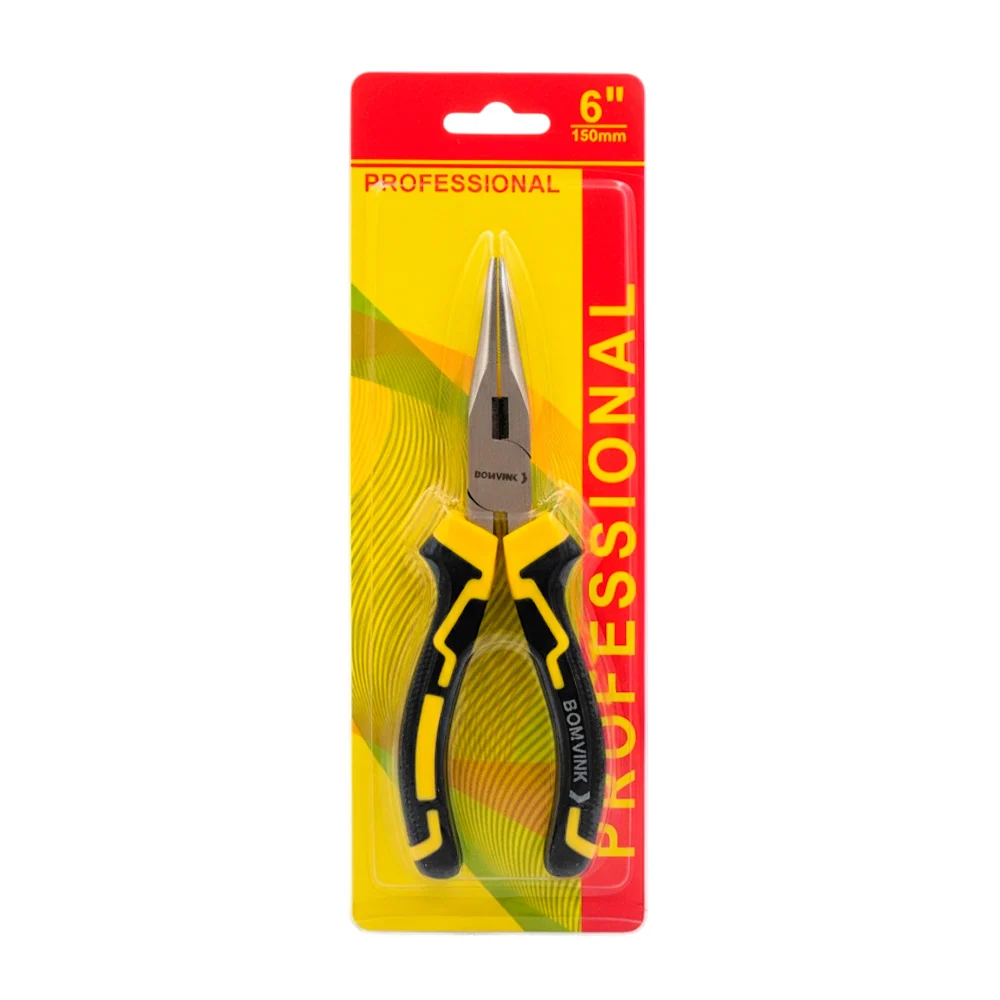 Pinzas de alicates alargada 6in metálicas con mango de plástico ergonomico