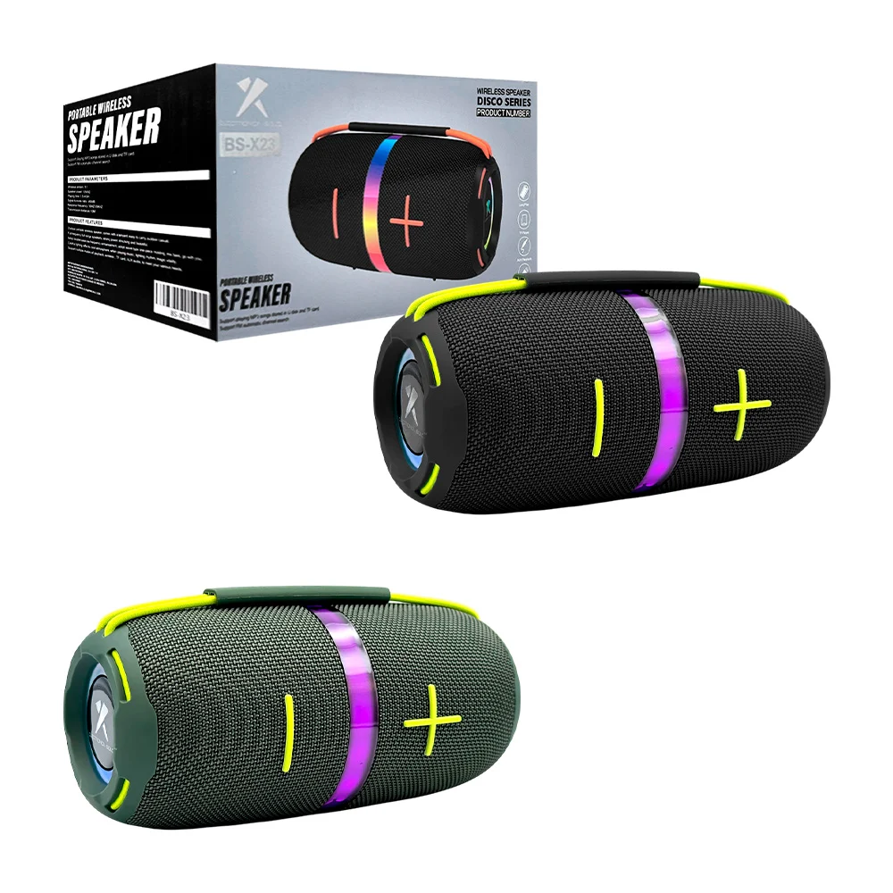 Bocina cilíndrica bluetooth con puerto usb-tf y luces rgb, varios colores / x23