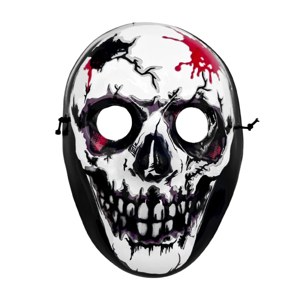 Máscara de plástico para disfraz con estampado de calavera y luz led / bt-2184