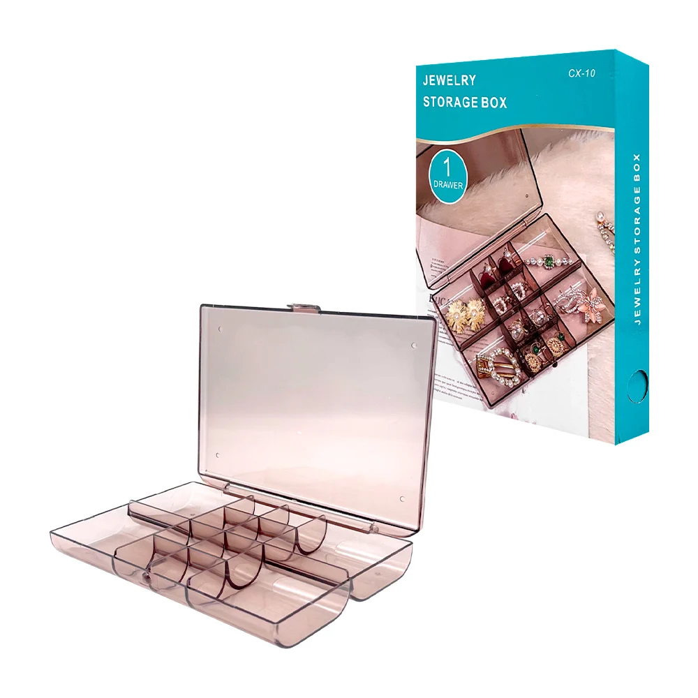 Estuche alhajero de plástico con 12 compartimentos / jewelry storage box / cx-10