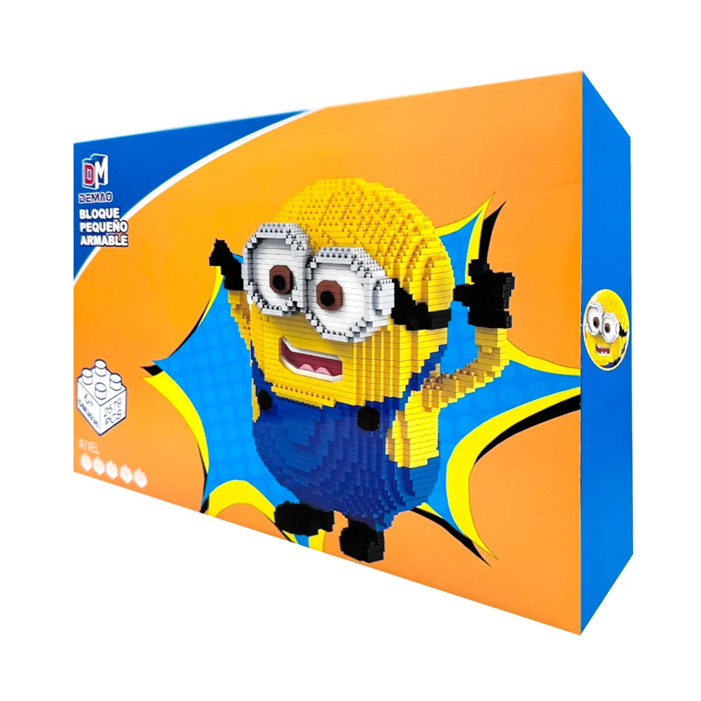 Juguete armable de bloques plásticos en forma de personaje animado con overall