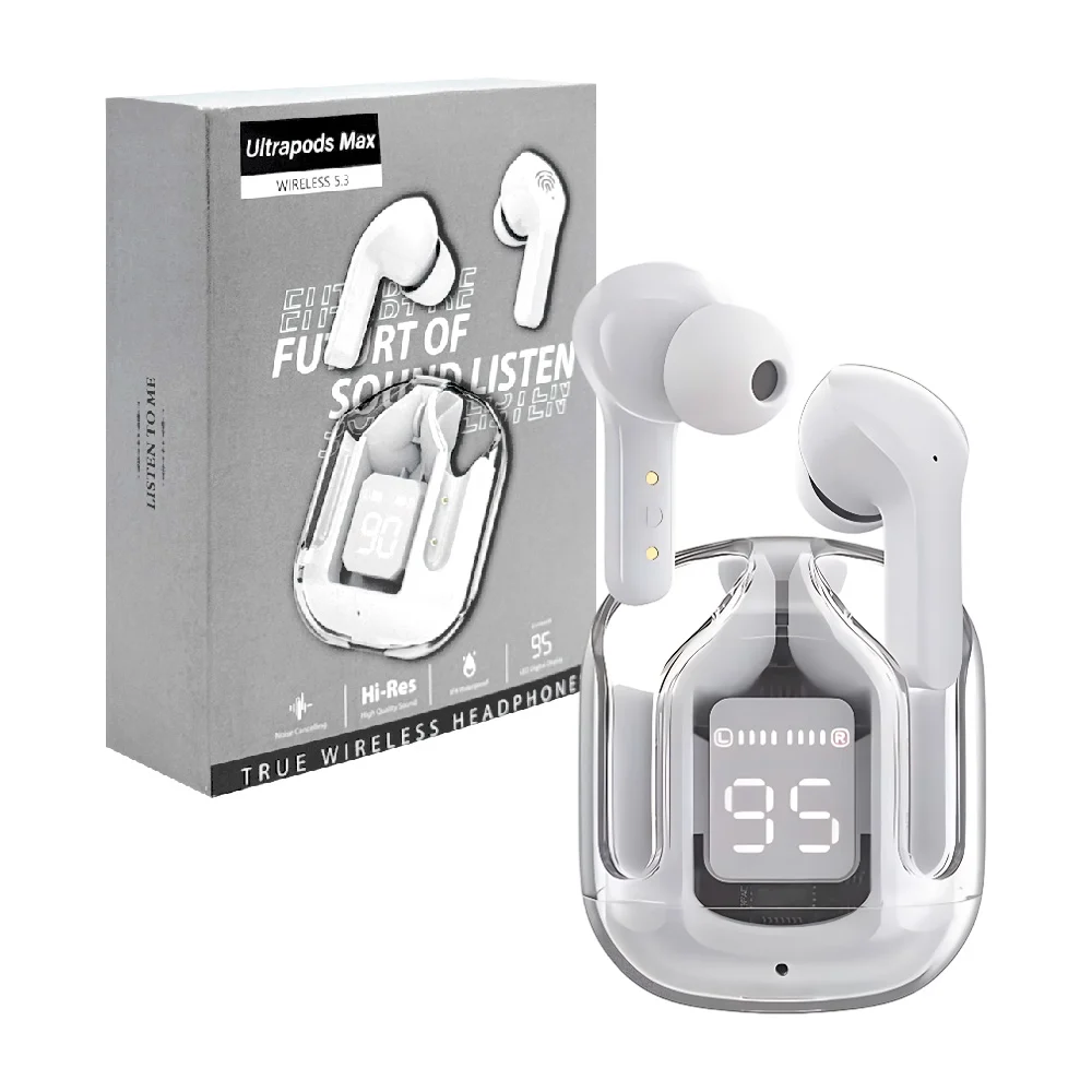 Audífonos inalámbricos ultrapods max con estuche de carga translúcida /fm-000118