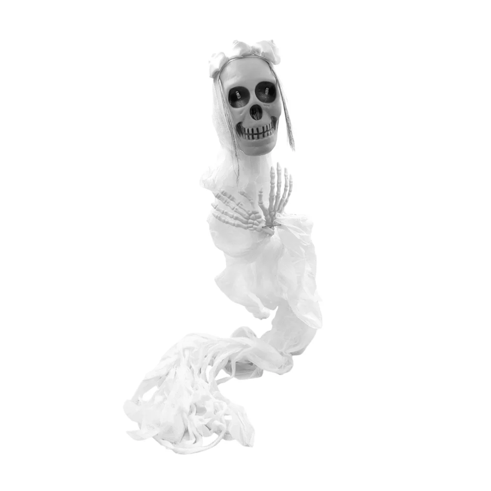 Adorno decorativo colgante con diseño de calavera con ropa, luz y sonido / 2688