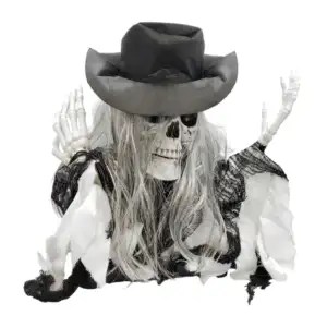Adorno decorativo de calavera móvil con sombrero, luz y sonido / gui-…