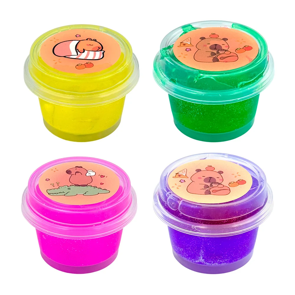 1pza Mini bote de slime brilloso con cal...