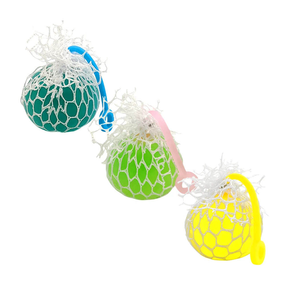 Squeeze bola de juguete antiestrés tipo yoyo con malla de tela, varios colores