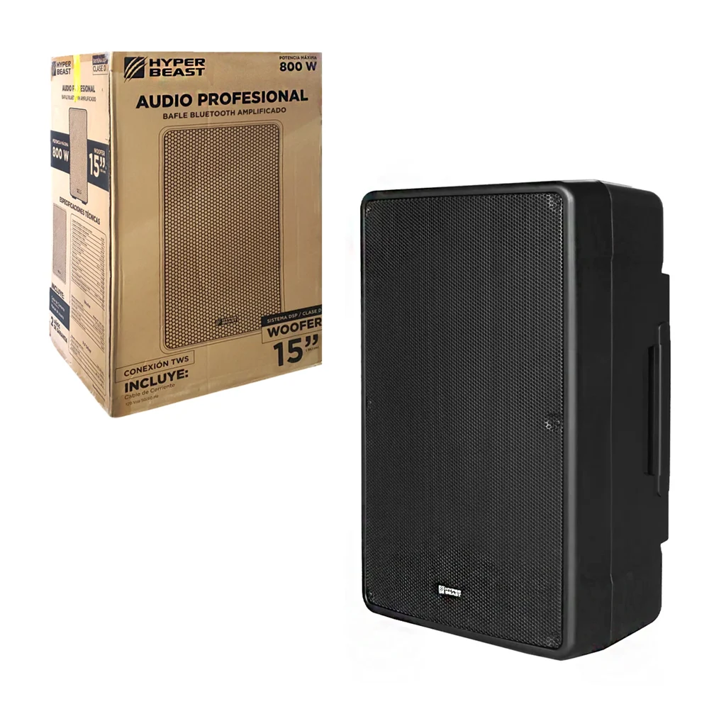 Bafle 15in bluetooth amplificador 800w audio profesional multifuncional / hbdp15